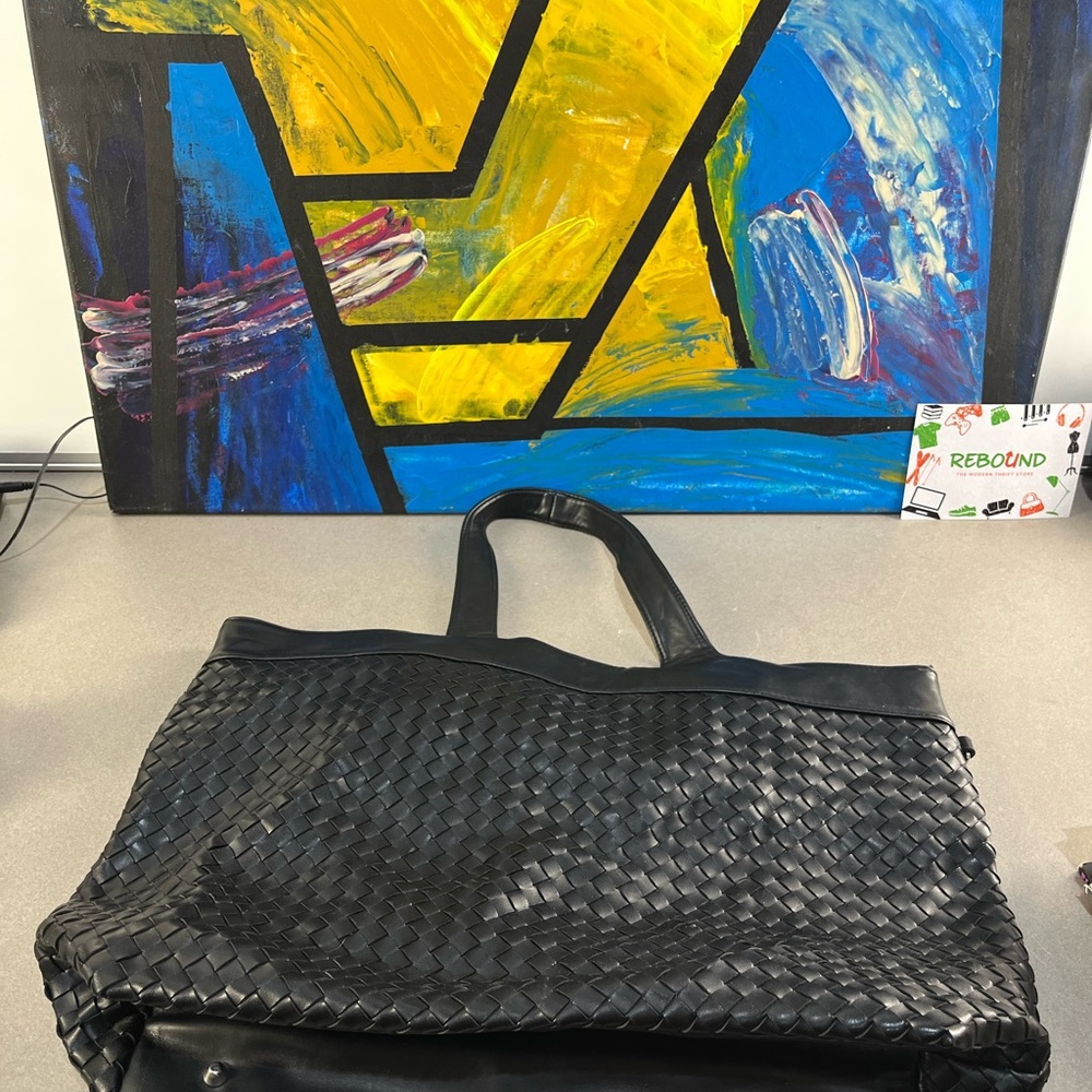 Arbonne Black Faux Leather Tote Bag
